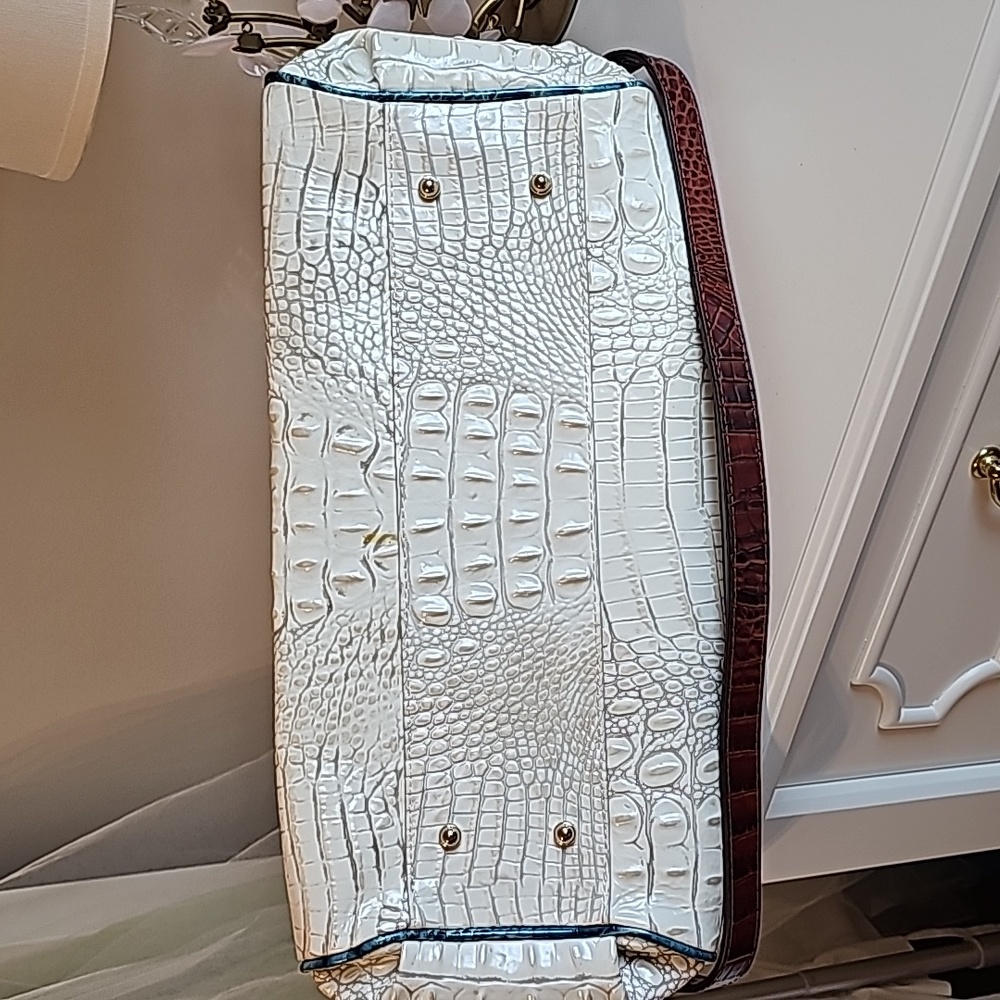 Brahmin Ivory and Mahogany Croc-Embossed Hobo - Picture 4 of 11